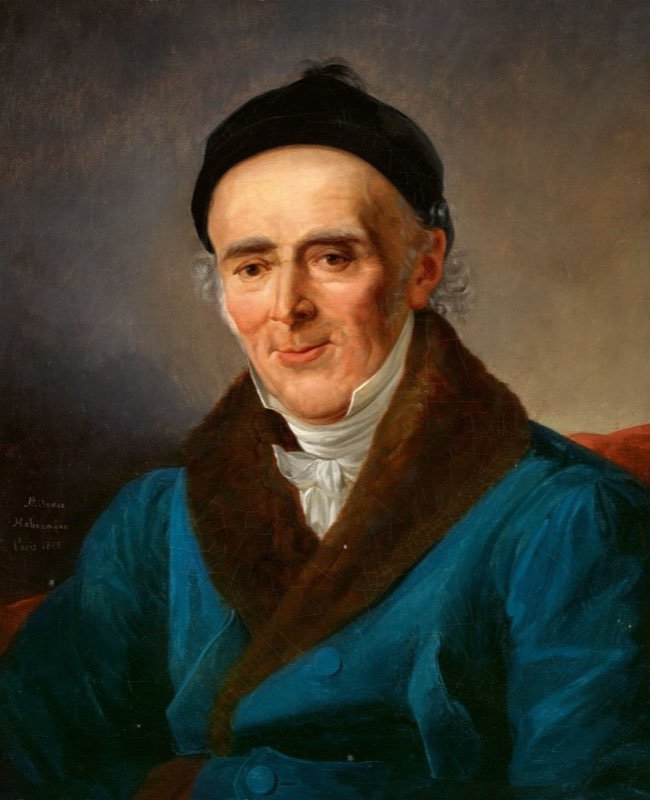 Painted portrait of Samuel Hahnemann, the German physician who founded homeopathy, in early nineteenth-century dress
