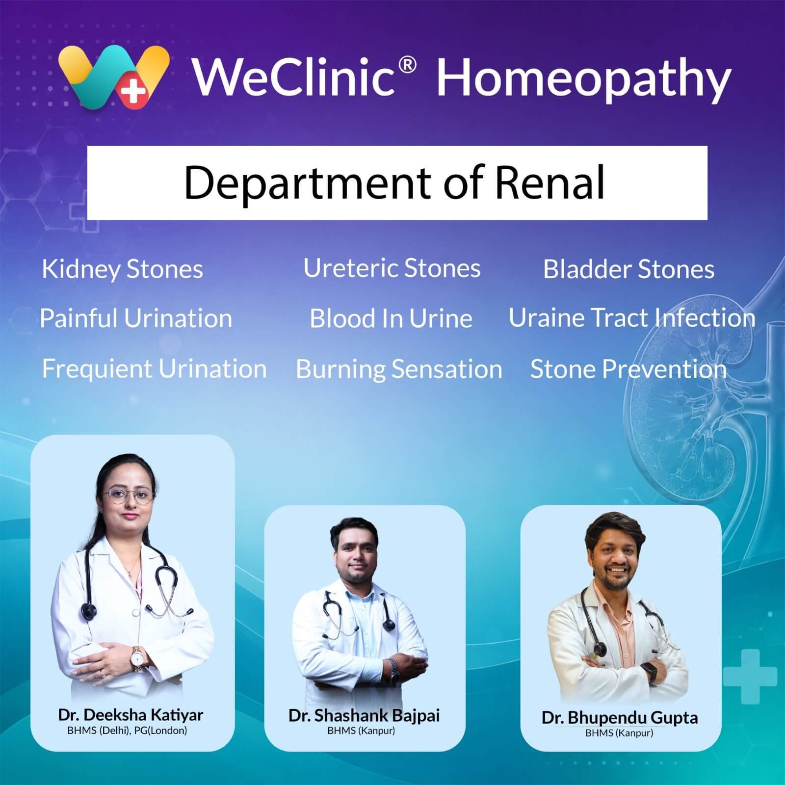 Kidney Stone Treatment Doctors Team at WeClinic Homeopathy